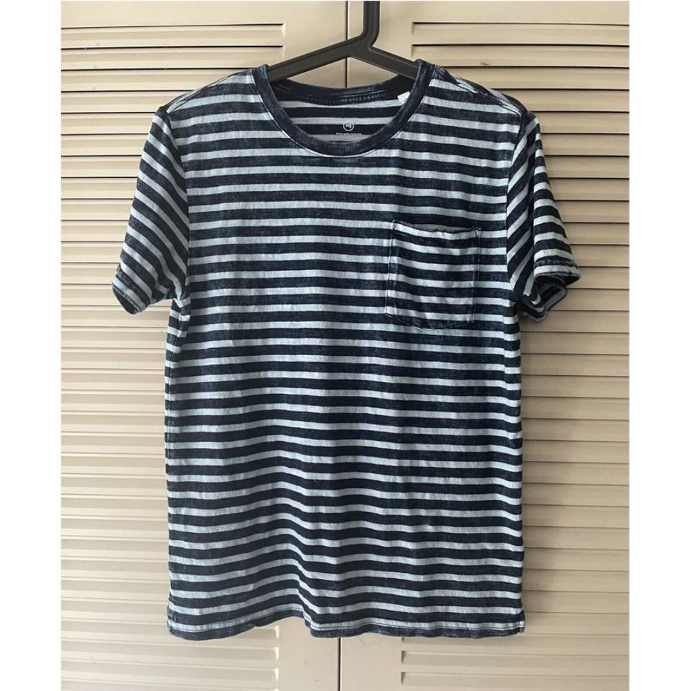 AG Jeans Adriano Goldschmied Boys Pocket Striped Tee 100% Cotton Size L